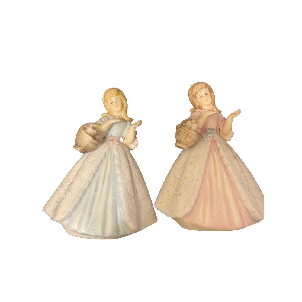 Lenwile Ardalt Figurines Young Girl 6" Potpourri Holder Japan 6745 Vtg Lot Of 2